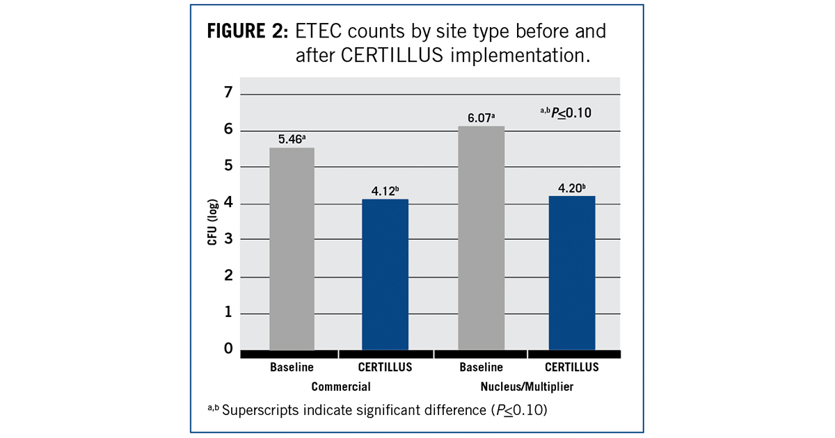 CHART: ETEC counts by site type before and after CERTILLUS implementation