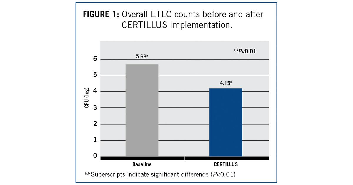 CHART: ETEC counts before and after CERTILLUS implementation